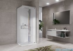 Novellini Glax 2 2.0 kabina z hydromasażem hydro plus 80x80 prawa srebrna G22GF80DT1L-1BB