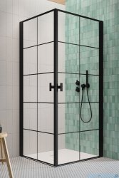 Radaway Nes 8 Black Kdd I Factory kabina 80x80cm czarny mat/szkło przejrzyste 10071080-54-55L/10071080-54-55R