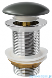 Besco Spust umywalkowy klik-klak z pokrywą ceramiczną grafit gun metal matt OUCL-KK-GM