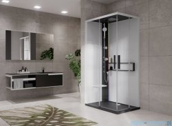 Novellini Glax 2 2.0 kabina z hydromasażem hydro plus 100x70 lewa czarna G22A107SM1L-1HU