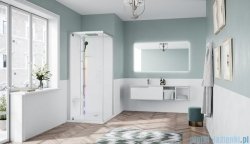 Novellini Glax 1 2.0 kabina z sauna parową 80x80 lewa srebrna G21GF89SM5-1BB