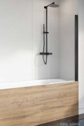 Radaway Nes 8 Black Pnj parawan nawannowy 90cm prawy czarny mat/szkło przejrzyste 10061090-54-01R
