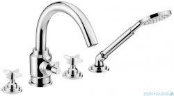Deante Temisto bateria wannowa 4-otworowa z zestawem prysznicowym chrom BQT 014D