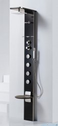 Novellini Aqua 1 Cascata 3 panel prysznicowy czarny bateria termostatyczna CASC3VT-H