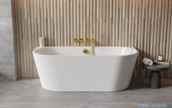 Besco Vica New wanna 160x80cm wolnostojąca przyścienna z odpływem klik-klak biały z napełnieniem przez przelew #WAS-160VNBN