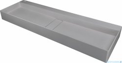 Deante Blur Umywalka granitowa nablatowa z maskownicą 120x40x12 szary metalik CQB_SU2S