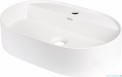 Deante SILIA Umywalka granitowa nablatowa z wyspą na baterię 55x35 cm alabaster CQS_AU6B