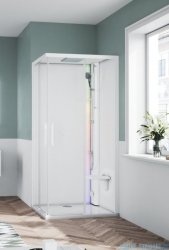 Novellini Glax 1 2.0 kabina z sauna parową 90x70 prawa biała G21A9079DM5-1UU