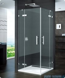 SanSwiss Pur PUE2P Wejście narożne 2-częściowe 120cm profil chrom szkło przejrzyste Lewe PUE2PG1201007