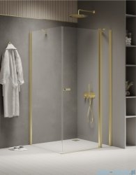 New Trendy New Soleo Light Gold 110x70x195 cm kabina wspornik skośny złoty połysk/szkło przejrzyste K-1863