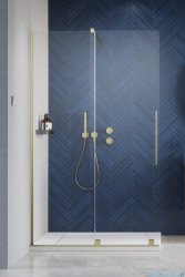Radaway Furo Brushed Gold kabina Walk-in 120x200cm lewa szczotkowane złoto 10106638-99-01L/10110594-01-01