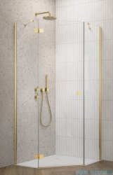 Radaway Essenza Gold Ptj kabina pięciokątna 100x100cm lewa szkło przejrzyste 1385010-09-01L/1385051-01-01
