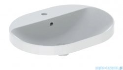 Geberit VariForm Umywalka owalna z półką z otworem na baterię 60x45cm szkliwiony spód KeraTect 500.733.00.2