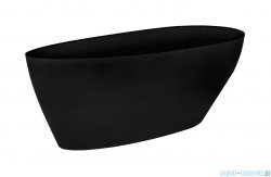 Besco Goya XS 142x62cm wanna wolnostojąca czarna + syfon klik-klak złoty czyszczony od góry #WMD-140-GBG