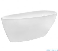 Besco Goya XS 142x62cm wanna wolnostojąca konglomeratowa MATOWA + syfon klik-klak grafitowy czyszczony od góry #WMMB-140GGR