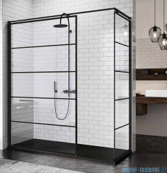 Novellini Kuadra H kabina walk-in pasy 180x100cm czarna KUADH120-82H/KUADH100-82H/KUADHSF-H