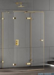 New Trendy Eventa Gold Shine kabina prysznicowa przyścienna 90x100x200 przejrzyste Lewa Złoty połysk EXK-4802