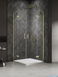 New Trendy Nesta Light Gold kabina 90x120x200 cm drzwi podwójne złoty połysk/szkło przejrzyste K-4559