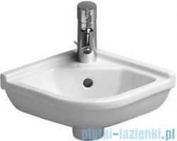 Duravit Starck 3 umywalka mała narożna z przelewem z otworem na baterię 430x380 mm 075244 00 00