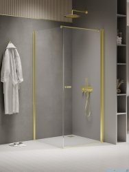 New Trendy New Soleo Light Gold 100x100x195 cm kabina wspornik prosty złoty połysk/szkło przejrzyste K-1848-WP