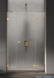 New Trendy Eventa Gold Shine drzwi wnękowe pojedyncze z dodatkową ścianką 170x200 cm przejrzyste prawe Złoty połysk EXK-4688