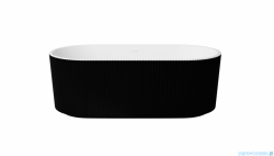 Besco Giuliana B&W 150x75cm wanna wolnostojąca ryflowana akrylowa + syfon klik-klak chrom #WASB-150-G