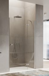 Ronal ANNEA AN13 Drzwi jednoczęściowe ze ścianką stałą w linii 100x200cm prawe nikiel szczotkowany AN13D10002507