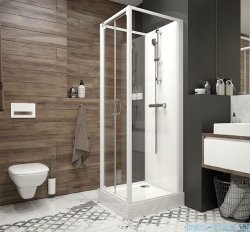 Sanplast Basic Complete KCDDp/BASIC+Bza kabina czterościenna kompletna 80x80x202 cm przejrzysta 602-460-2420-01-4B0