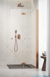 Radaway Nes 6 Brushed Copper KDD B kabina walk-in 90cm prawa szczotkowana miedź szkło przejrzyste 10024090-93-01R