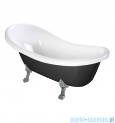 Omnires Atena Comfort M+ wanna 157x76cm wolnostojąca biało-czarna połysk ATENA157BCP