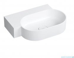 Omnires Ovo M+ umywalka nablatowa/wisząca lewa 55x38 cm biały połysk OVO555UWLBP
