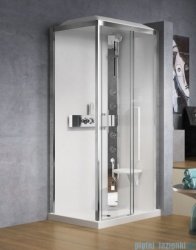 Novellini Glax 3 kabina prysznicowa z hydromasażem 120x80 prawa srebrny GL32P129DT1F-1B