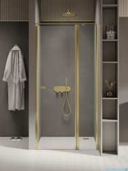 New Trendy New Soleo Light Gold 100x195 cm drzwi wnękowe wspornik krzyżowy złoty połysk/szkło przejrzyste D-0483A-WK