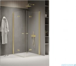 New Trendy New Soleo Light Gold 70x90x195 cm kabina złoty połysk/szkło przejrzyste K-1945
