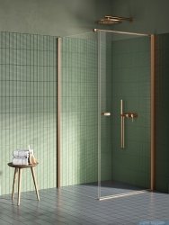 New Trendy New Soleo Copper Brushed 70x90x195 cm kabina wspornik prosty miedź szczotkowana/szkło przejrzyste K-2283-WP
