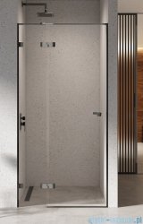 New Trendy Eventa Black Chrome drzwi wnękowe pojedyncze 80x200 cm przejrzyste lewe czarny połysk EXK-6127