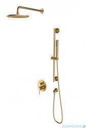 Omnires Y System prysznicowy podtynkowy, 2-wyjściowy złoty szczotkowany SYSY47GLB