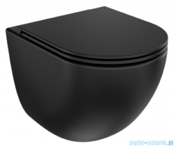 Besco Aspen Ergo Matt Black miska WC wisząca + deska wolnoopadająca Aspen Black czarny matt #ZASE-C-DAC