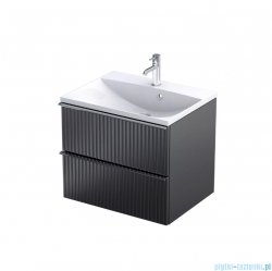 Oristo Etna szafka podumywalkowa wisząca Ryflowana 60x50x45 czarny mat OR52-SD2S-60-8R