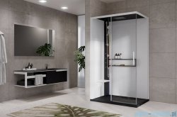 Novellini Glax 2 2.0 kabina z hydromasażem hydro plus 120x80 lewa czarna G222P129ST1L-1HU
