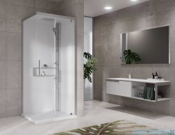 Novellini Glax 2 2.0 kabina z hydromasażem 80x80 prawa srebrna G22GF89DM1-1BB