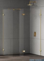 New Trendy Eventa Gold Shine kabina walk-in 90x110x200 cm z dodatkową ścianką przejrzyste EXK-4887/EXK-4867