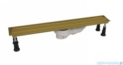 Schedpol Schedline Slight Line odpływ liniowy z maskownicą Plate do zabudowy płytkami Złoty Mat 60x3,5cm SOLPLZ-60035