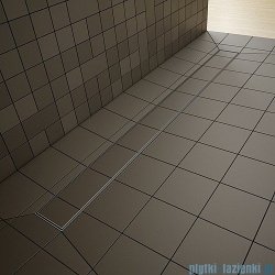 Radaway prostokątny brodzik podpłytkowy z odpływem liniowym Basic na dłuższym boku 99x79cm 5DLA1008A,5R075B,5SL1
