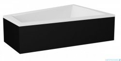 Besco Intima Duo 170x125cm wanna asymetryczna prawa + obudowa CZARNY mat + CZARNY syfon #WAID-170-NP/OAID-170-NSC/19977
