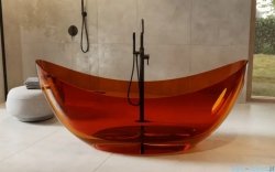 Besco Axya Earth Rust 180x80 cm wanna wolnostojąca + syfon Klik-Klak maskownica chrom #WAA-180-ERC