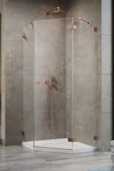 Radaway Essenza Pro Brushed Copper Ptj kabina pięciokątna 90x90 prawa szczotkowana miedź 10100000-93-01R/10100200-01-01
