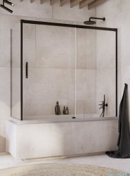 Radaway Idea Black Pn Dwj+S parawan nawannowy 170x75cm prawy czarny mat/szkło przejrzyste 10042170-54-01R/10005075-54-01L