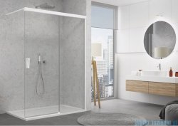 SanSwiss Cadura White Line kabina Walk in 150cm prawa ze ścianką przesuwną profile biały mat CAW2D1500907