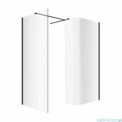 Excellent Vidoq walk-in kabina prysznicowa gięta, ścianka prosta 100cm, ścianka gięta 93cm czarny mat KAEX.1507.K.1000.0930.BL